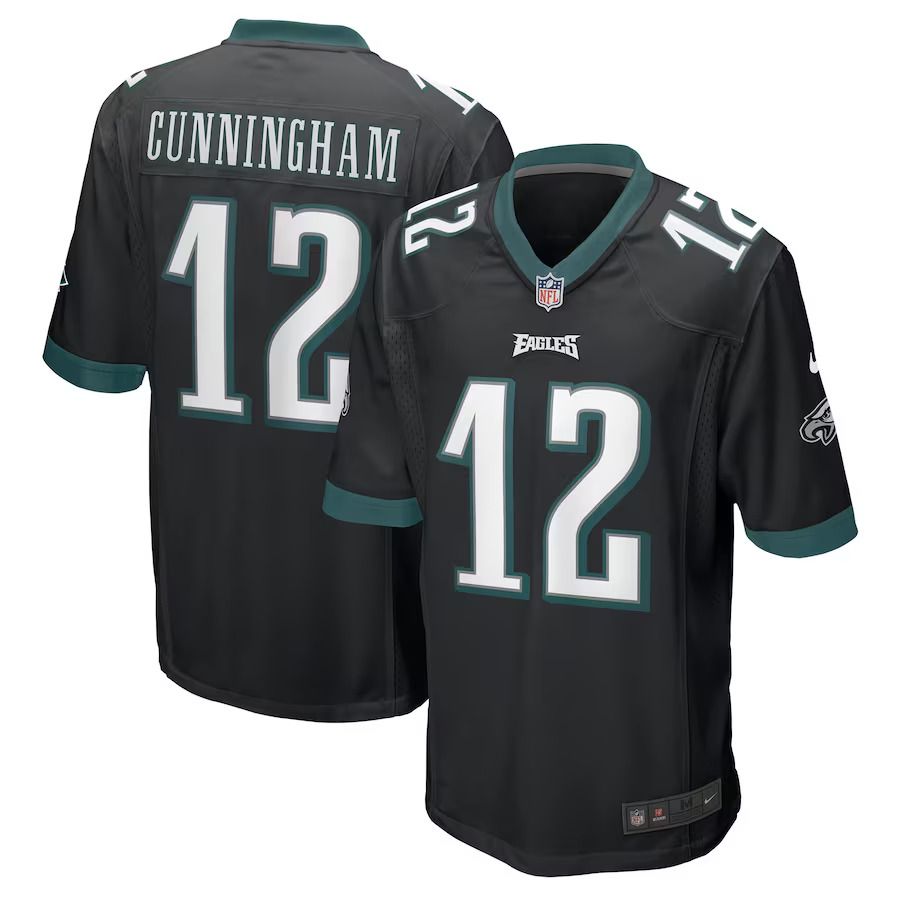 Men Philadelphia Eagles #12 Randall Cunningham Nike Black Retired Player Alternate Game NFL Jersey->philadelphia eagles->NFL Jersey